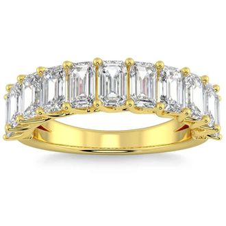 Pompeii3 3.60Ct Emerald Diamond U-Prong Wedding Anniversary Ring 14k Gold Lab Grown