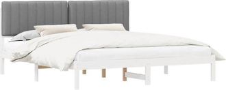 vidaXL Bed Frame with Upholstered Headboard Light Grey 180 x 200 cm vidaXL