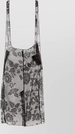 Prada lace top sleeveless square neckline sheer