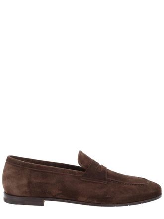 Premiata Brown Suede Rounded Toe Loafers