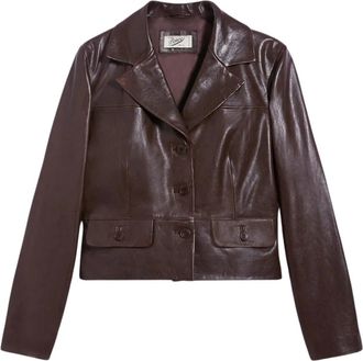 Pence Kate Mahogany Leather Blazer