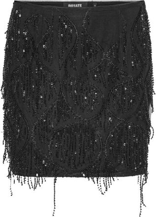Rotate Black Sequined Mini Skirt