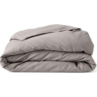 Pact Organic Cotton Organic Room Service Sateen Duvet Cover in Dove Grey at Nordstrom, Size Twin