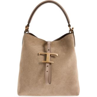 Tod's Mini T Timeless Bucket Bag in Coca Mocha/Creta Ch at Nordstrom
