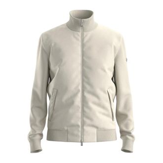 HUGO BOSS Light Jackets, male, White, 2XL, White Ibaio Jacket with Mandarin Collar