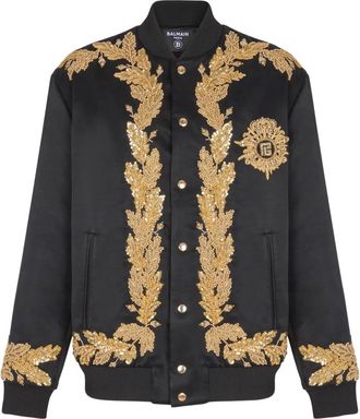 Balmain Bomber con ricamo - Nero