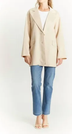 OAT New Yor Raw Edge Suede Jacket In Oat