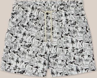 Arrels Barcelona Mens Quentin Monge Classic Swim Shorts In White Vacances