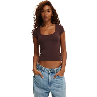 Cotton On Womens Hold Me Short Sleeve in Dark Oak at Nordstrom, Size Xxx-Small