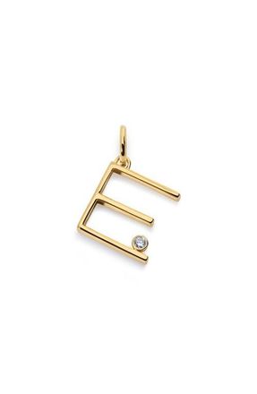 Monica Vinader Lab Grown Diamond Initial Pendant in 18K Gold Vermeil /Diamond at Nordstrom