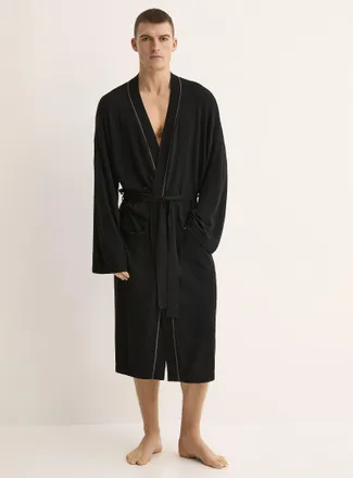 Majestic Mens Touch of cashmere fine knit robe