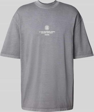 Pegador Oversized T-Shirt mit Label-Print Modell BAYLOR in Anthrazit, Gr&ouml;&szlig;e XS