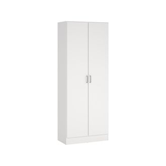 Dmora Armadio Multiuso 2 Ante Sora, 3 Ripiani, 2 Ante, 34.6x180h Cm Bianco
