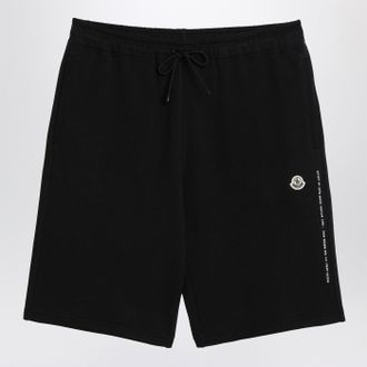 Moncler Black Shorts In Cotton