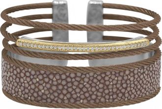 Al&oacute;r Womens Multi Strand Cuff Bangle In Chocolate