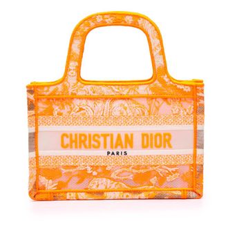 Dior Pre-owned Dior Mini Canvas Embroidered Dioriviera Toile De Jouy Book Tote 50-MA-0252