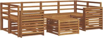 vidaXL Conjunto De Sof&aacute;s De Exterior 7 Uds. Natural Vidaxl
