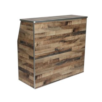 Flash Furniture Amara 4 Rustic Natural Wood Plank Laminate Foldable Bar - Portable Event Bar