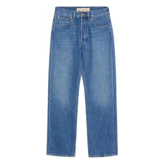 Valentino Garavani Straight Jeans, male, Blue, Size: W32 Straight Jeans