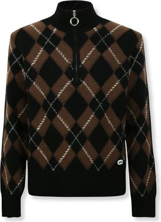 Ami Argyle Half-Zip Trui - Heren - Truien - Veelkleurig - Maat: M Wol