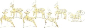 vidaXL Renos LED con 40 LED 7 pcs Dorado PET vidaXL