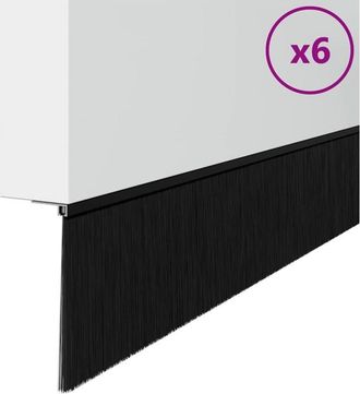 vidaXL Sellos De Cepillo Para Puertas Autoadhesivos 12 Pcs Negro Vidaxl