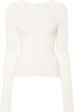 Magda Butrym long-sleeve ribbed jumper - women - Polyamide/Viscose - 38 - Neutrals