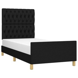 vidaXL Estructura De Cama Sin Colch&oacute;n Tela Negro 100x200 Cm Vidaxl