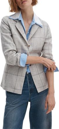 Rag & Bone Chappell Plaid Linen Blazer in White Multi at Nordstrom, Size 0
