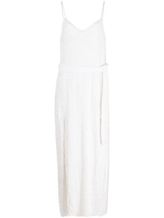 Retrof&ecirc;te Rebecca sequinned belted gown - women - Viscose - S - White