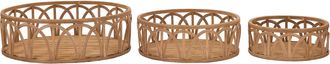 Dmora Svuotatasche, Set Da 3 In Rattan, Marrone - Famorite