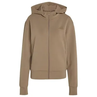 adidas D4T Workout Full Zip Hooded Sweatshirt Hoodie f&uuml;r Damen | beige