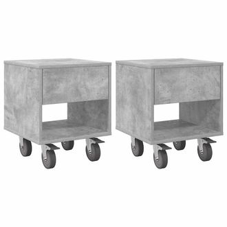 vidaXL Mesita De Noche 2 Pcs Gris Concreto 40,5 X 40 X 48 Cm Vidaxl