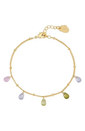 Estella Bartlett Multi Cubic Zirconia Drop Bracelet in Gold at Nordstrom