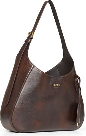 Prada Womens Shoulder Bag Boogie Cocoa Leather Brown Calf Handbags Hand