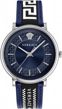 Versace Horloges - Heren - Horloges - Blauw - ONE Size - Leer - Accessoires