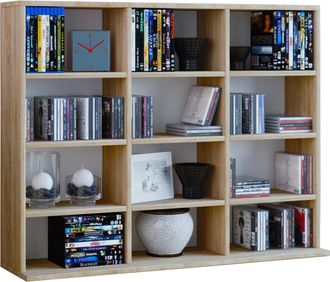 ebuy24 Ebuy24 - Estante De Madera Vcm De Pie Gabinete De Cd De Ahorro De Espacio Para 480 Cd O 224 Dvd Dimensiones:al. 82 X An. 102 X T. 23 Cm Estante De Dvd