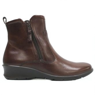 Ecco Ecco Felicia 217143 Leather Womens Ankle Boots - UK 5-5.5 - US 7-7.5 Women - EU 38 - Potting Soil - Size:UK 5-5.5