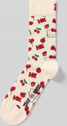 Happy Socks Socken aus Baumwoll-Mix Modell HELLO KITTY CHERRY in Offwhite, Gr&ouml;&szlig;e 36-40