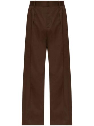 Loewe cotton wide-leg trousers - Brown