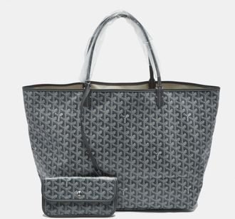 Goyard Grey Goyardine Coated Canvas And Leather Saint Louis Gm Tote