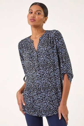 Roman Printed Notch Neck Shirt