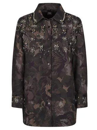 Pinko Floral Camouflage Barengo Long Sleeve Polyester Jacket