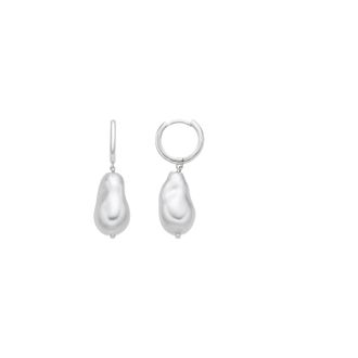 Luxenter oorbellen in 925 sterling zilver en witte parel rhodium afwerking - Hasel