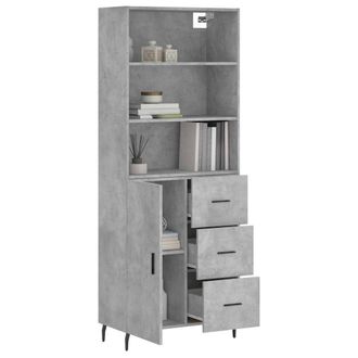 Berkfield Home Highboard Concrete Grey 69.5x34x180 cm Engineered Wood
