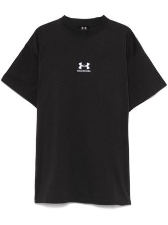 Balenciaga x Under Armour logo-embroidered T-shirt - men - Polyester/Cotton - 1 - Black
