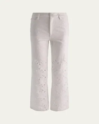 Alice & Olivia Chic Laser-Cut Jeans