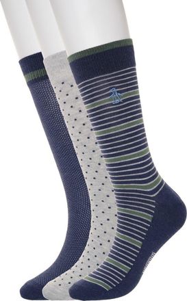 Original Penguin Gates Birdseye Assorted 3-Pack Crew Socks Assorted 3-Pack Crew Socks in Navy at Nordstrom Rack