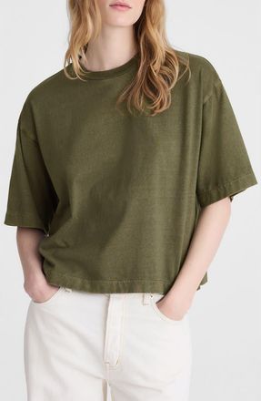 Madewell Allday Boxy Crop Cotton T-Shirt in Faded Ivy at Nordstrom, Size Medium
