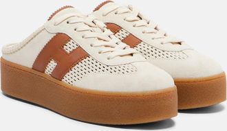 Hogan H698 suede platform mules